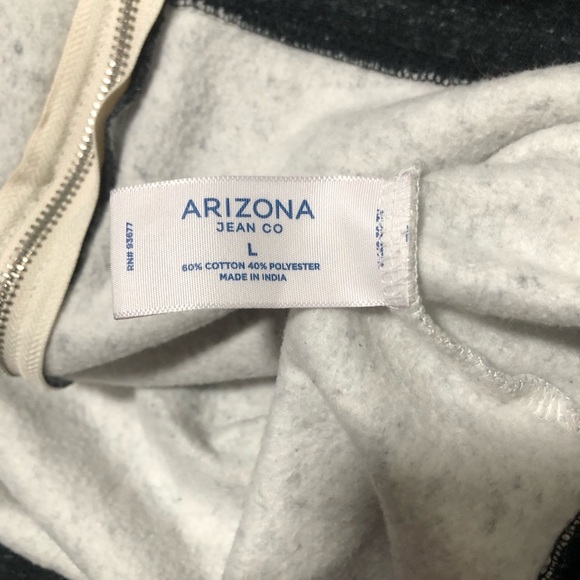 Arizona Jean Co. Gray Colorblock Raglan Full-Zip Hoodie Size L - Picture 6 of 6